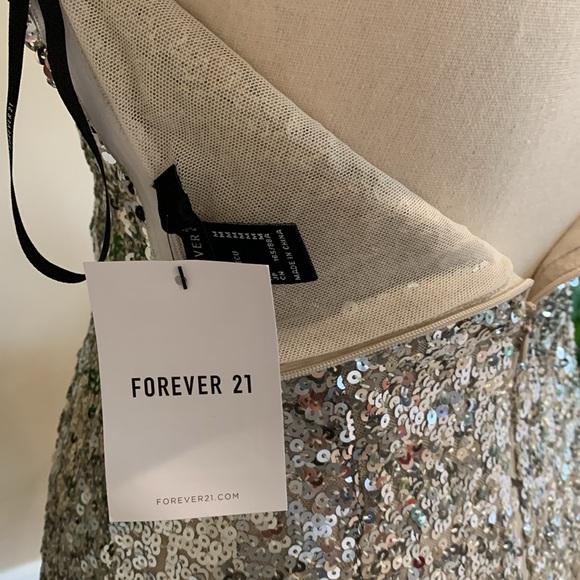 Forever 21 Silver Sequin Evening Dress - Picture 6 of 7
